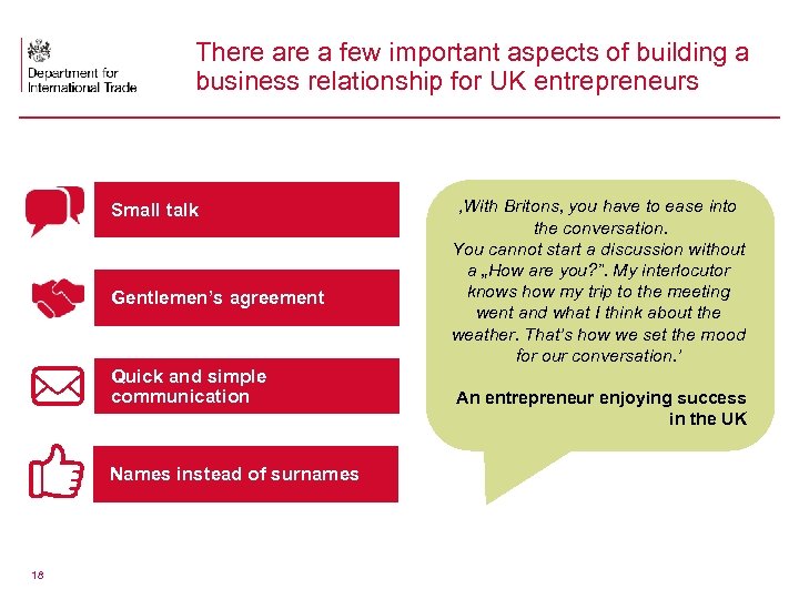 There a few important aspects of building a business relationship for UK entrepreneurs Small