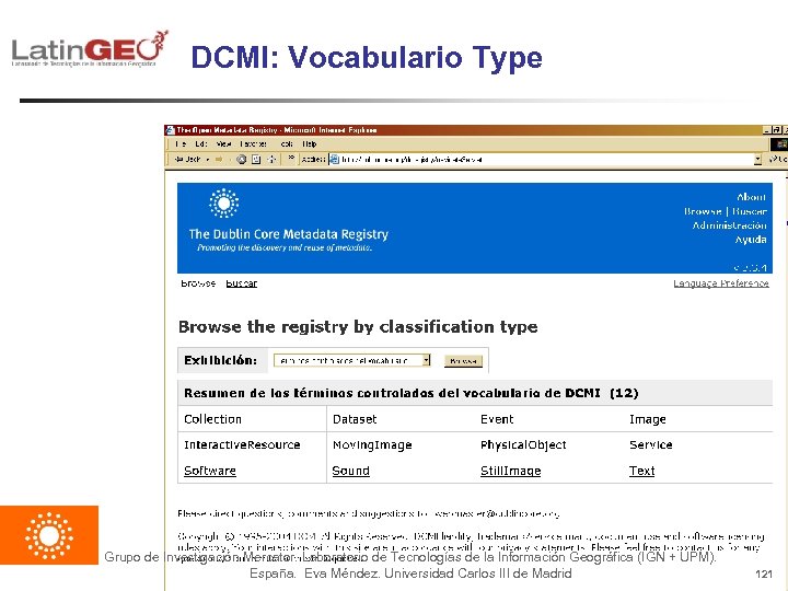 DCMI: Vocabulario Type Grupo de Investigación Mercator. Laboratorio de Tecnologías de la Información Geográfica