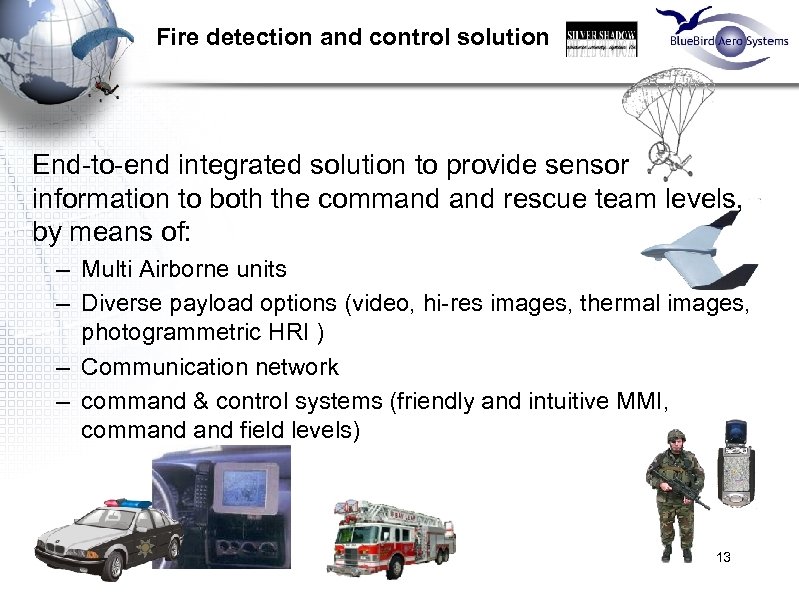 Fire detection and control solution End-to-end integrated solution to provide sensor information to both