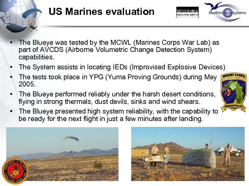 US Marines evaluation • The Blueye was tested by the MCWL (Marines Corps War