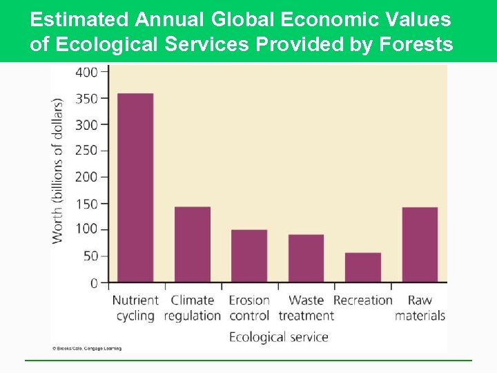 Estimated Annual Global Economic Values of Ecological Services Provided by Forests 