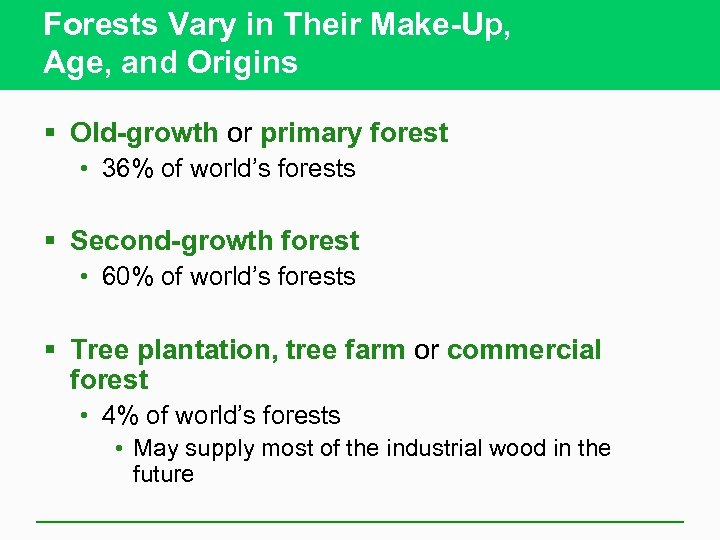 Forests Vary in Their Make-Up, Age, and Origins § Old-growth or primary forest •