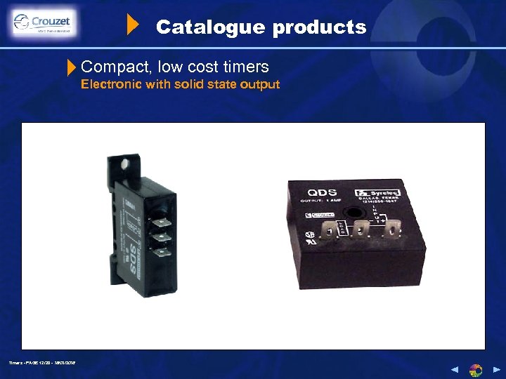 Catalogue products Compact, low cost timers Electronic with solid state output Timers - PAGE