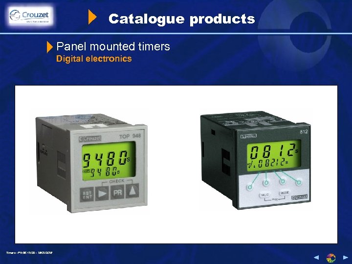 Catalogue products Panel mounted timers Digital electronics Timers - PAGE 13/20 - 18/03/2018 