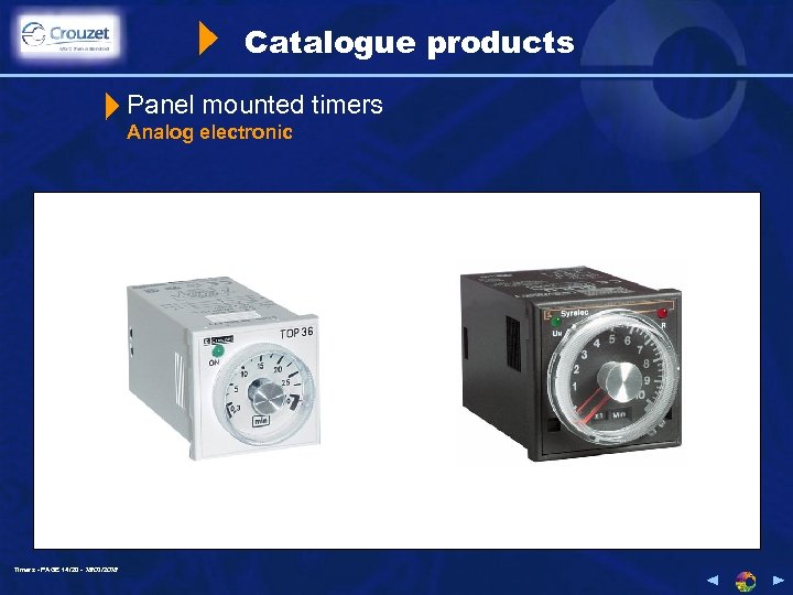 Catalogue products Panel mounted timers Analog electronic Timers - PAGE 14/20 - 18/03/2018 