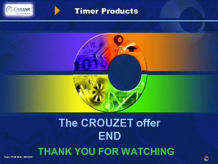 Timer Products The CROUZET offer END Timers - PAGE 28/20 - 18/03/2018 THANK YOU