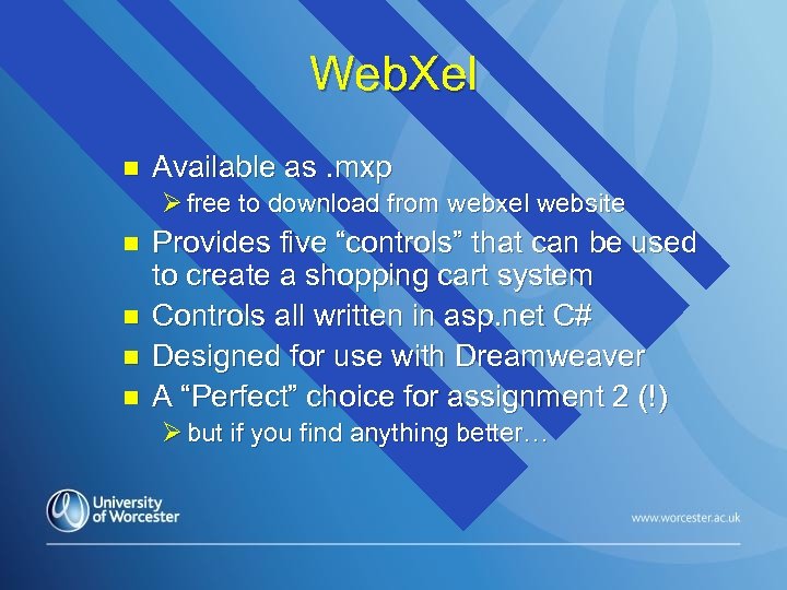 Web. Xel n Available as. mxp Ø free to download from webxel website n
