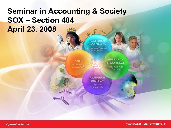 Seminar in Accounting & Society SOX – Section 404 April 23, 2008 