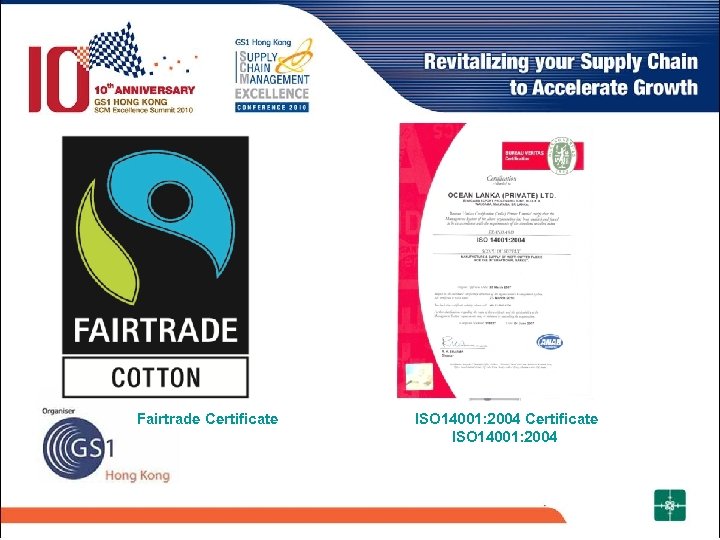 Fairtrade Certificate ISO 14001: 2004 