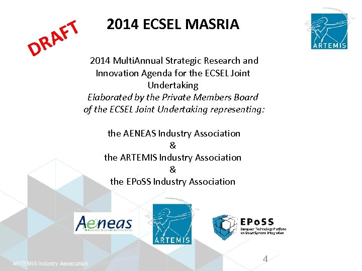 2014 ECSEL MASRIA FT A DR 2014 Multi. Annual Strategic Research and Innovation Agenda