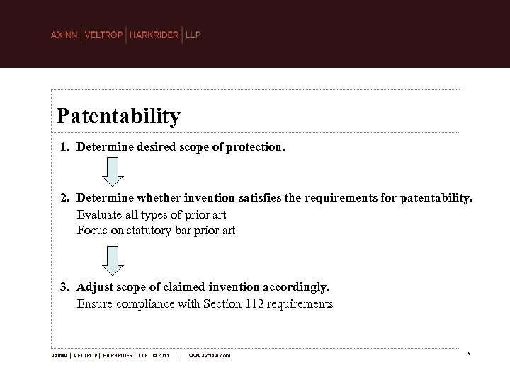 Patentability 1. Determine desired scope of protection. 2. Determine whether invention satisfies the requirements