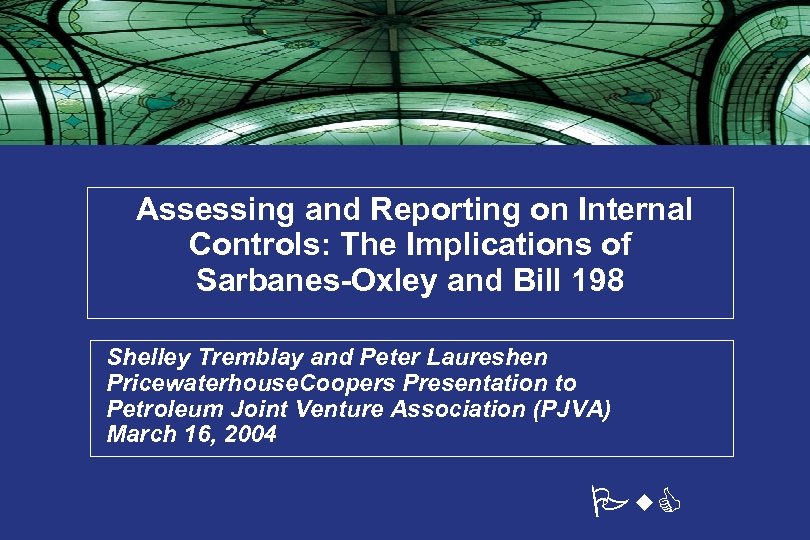 Assessing and Reporting on Internal Controls: The Implications of Sarbanes-Oxley and Bill 198 •