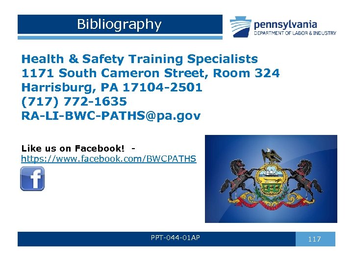 Bibliography Health & Safety Training Specialists 1171 South Cameron Street, Room 324 Harrisburg, PA