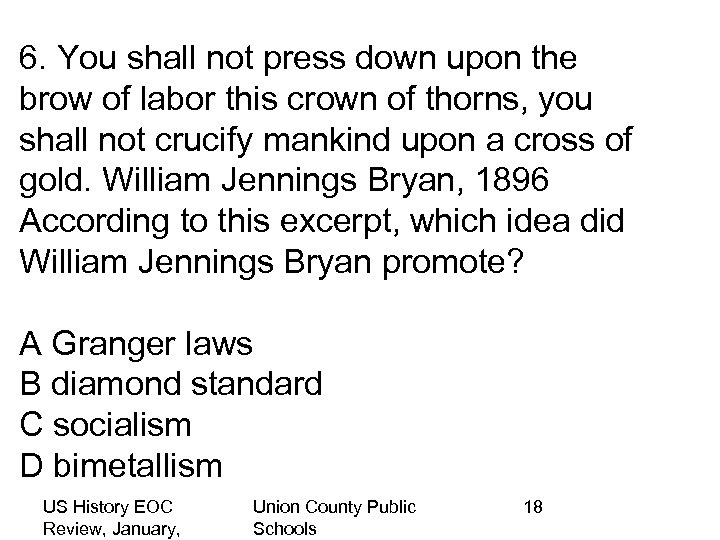 6. You shall not press down upon the brow of labor this crown of