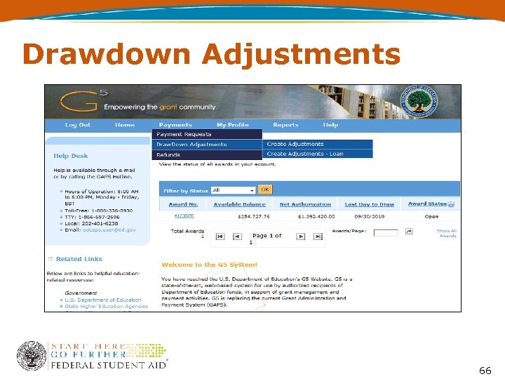 Drawdown Adjustments 66 