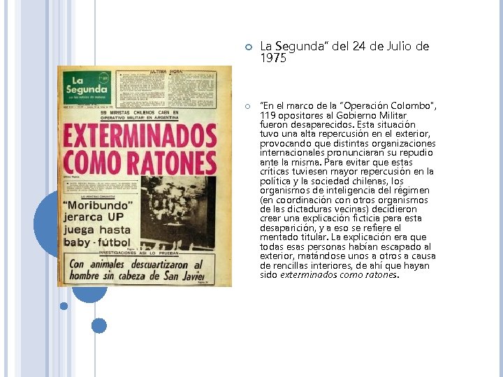  La Segunda” del 24 de Julio de 1975 “En el marco de la