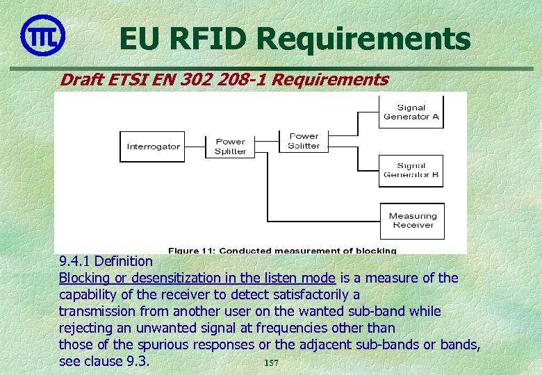 EU RFID Requirements Draft ETSI EN 302 208 -1 Requirements 9. 4. 1 Definition