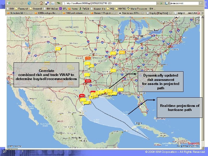IBM Research Recommendations Based on Hurricane Forecast Capture market data (high Compute portfolio volume)market