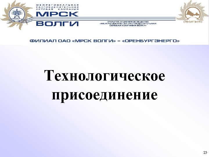 Технологическое присоединение 25 