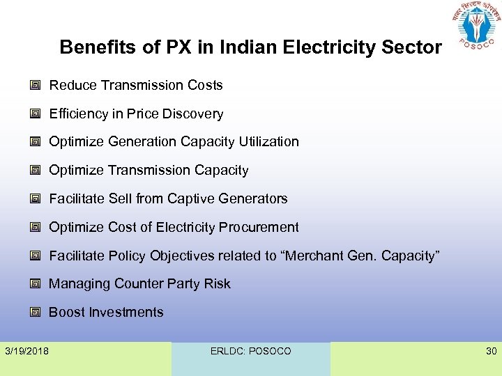 Benefits of PX in Indian Electricity Sector Reduce Transmission Costs Efficiency in Price Discovery