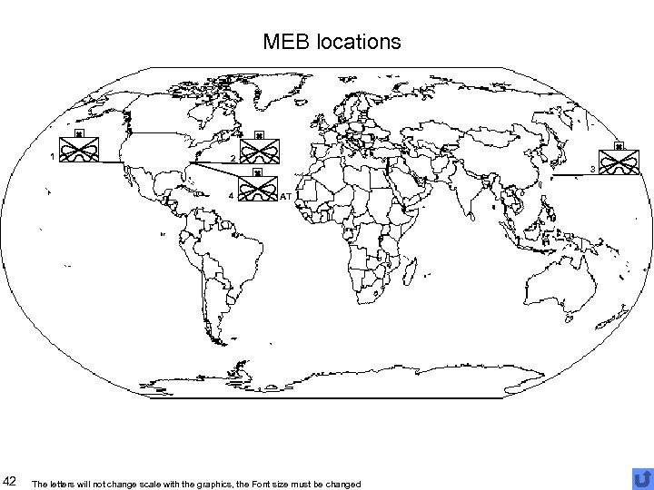 MEB locations 1 2 3 4 42 AT The letters will not change scale