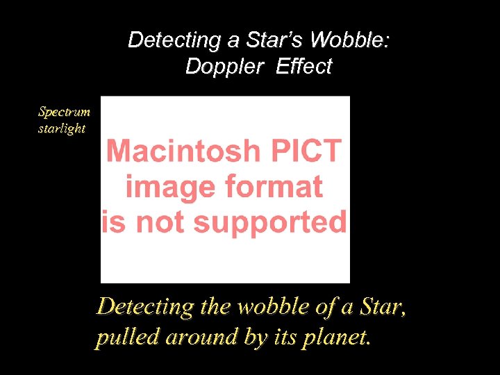 Detecting a Star’s Wobble: Doppler Effect Spectrum starlight Detecting the wobble of a Star,