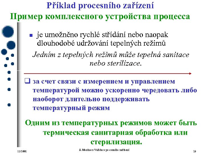 Příklad procesního zařízení Пример комплексного устройства процесса je umožněno rychlé střídání nebo naopak dlouhodobé