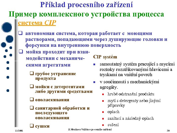 Příklad procesního zařízení Пример комплексного устройства процесса система CIP q автономная система, которая работает