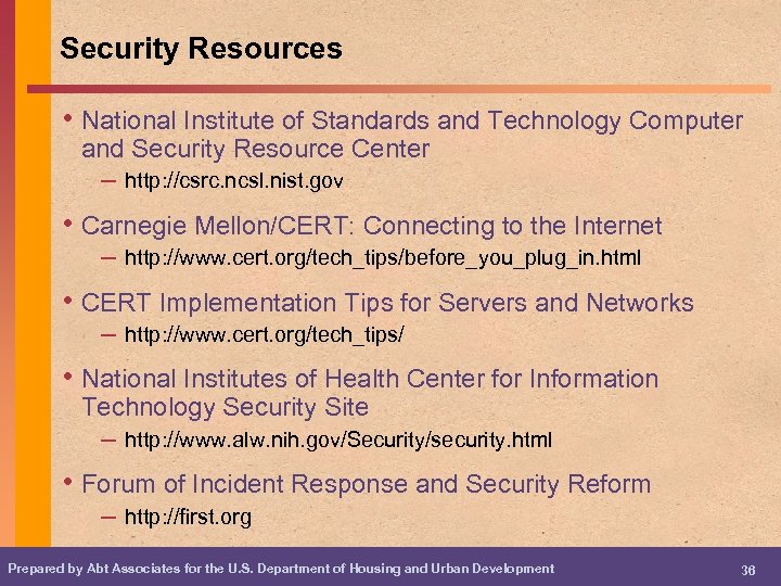 Security Resources • National Institute of Standards and Technology Computer and Security Resource Center