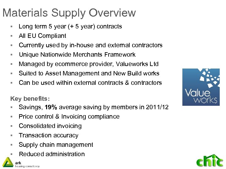 Materials Supply Overview Long term 5 year (+ 5 year) contracts § All EU