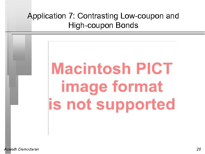 Application 7: Contrasting Low-coupon and High-coupon Bonds Aswath Damodaran 26 