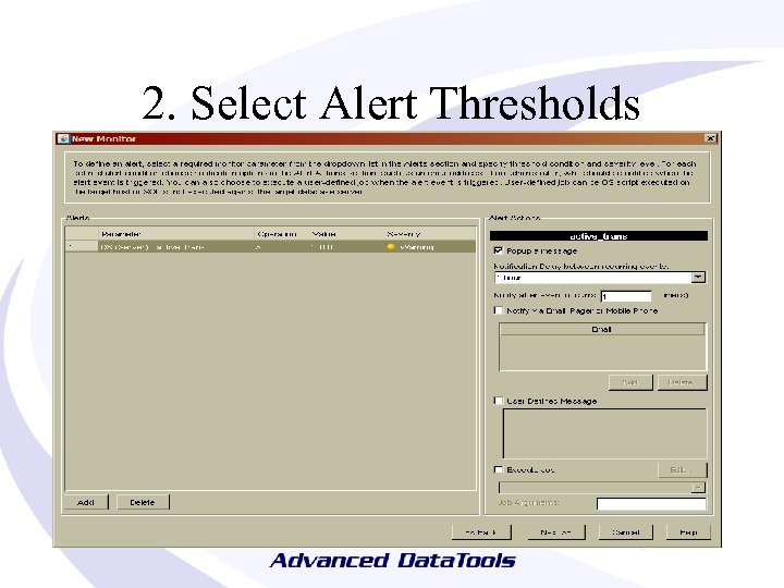 2. Select Alert Thresholds 