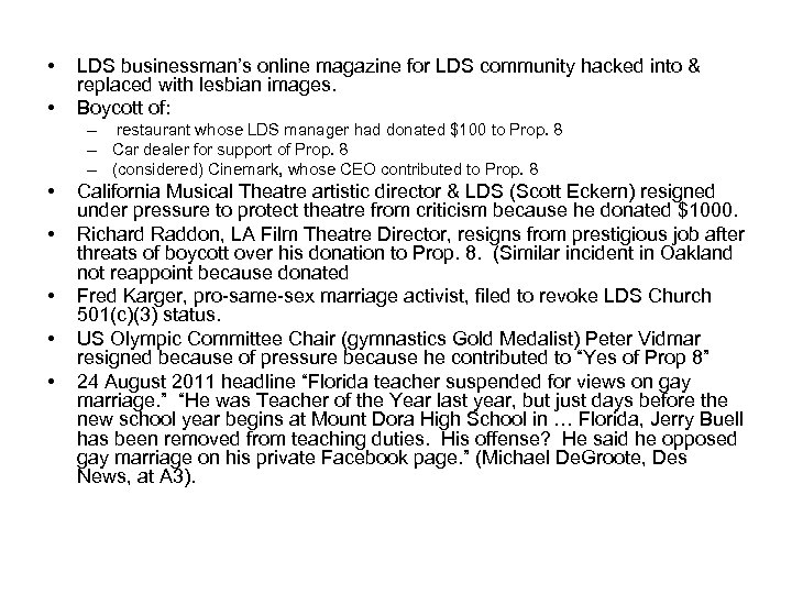  • • LDS businessman’s online magazine for LDS community hacked into & replaced