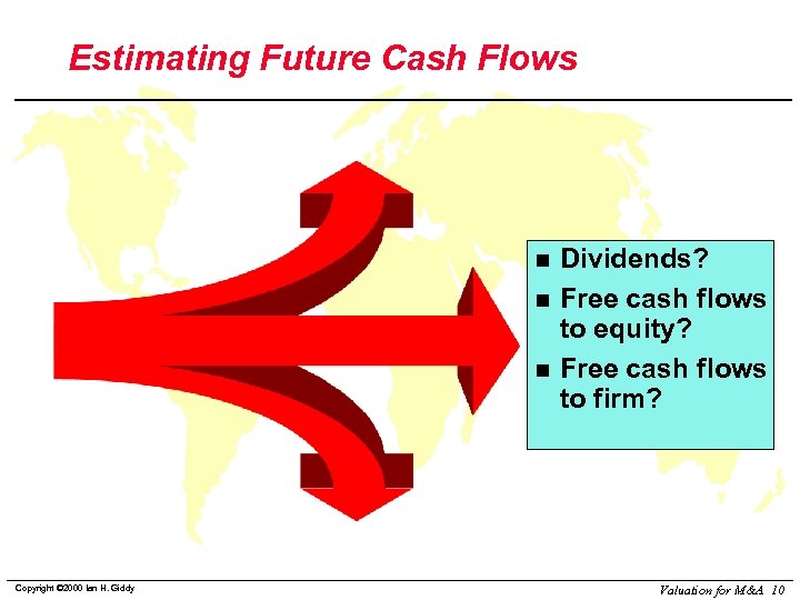 Estimating Future Cash Flows n n n Copyright © 2000 Ian H. Giddy Dividends?