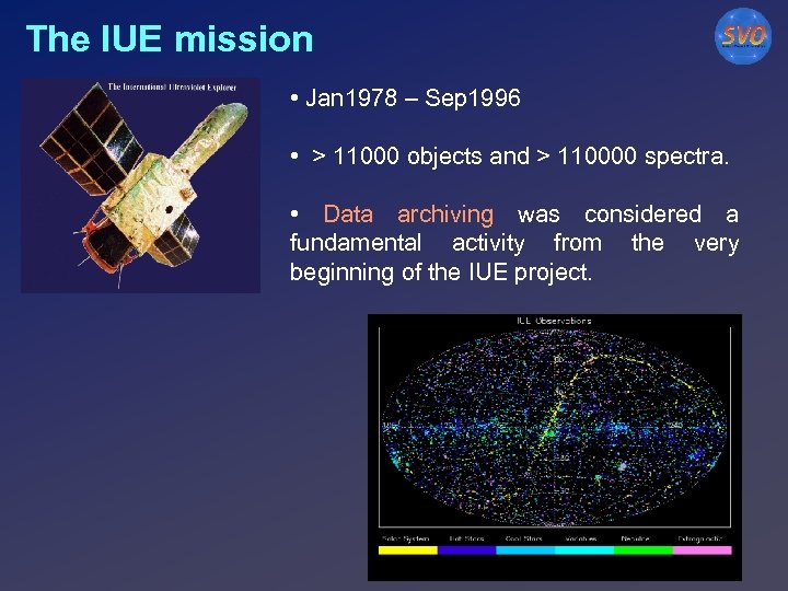 The IUE mission • Jan 1978 – Sep 1996 • > 11000 objects and