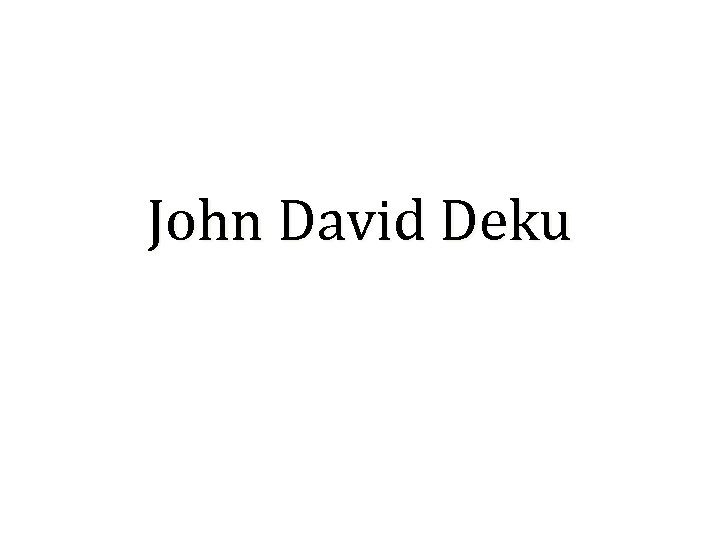 John David Deku 