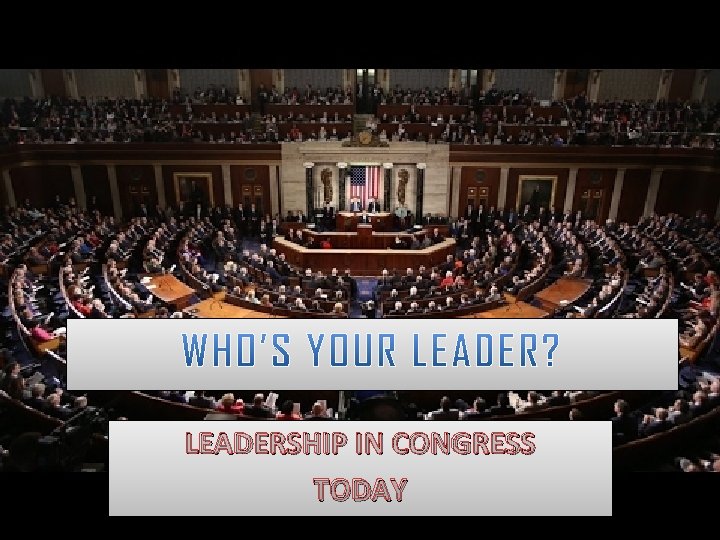 LEADERSHIP IN CONGRESS TODAY 
