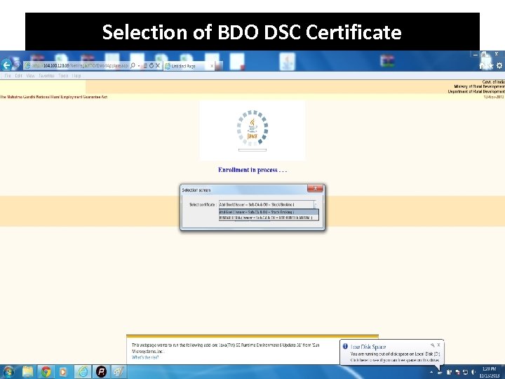 Selection of BDO DSC Certificate 