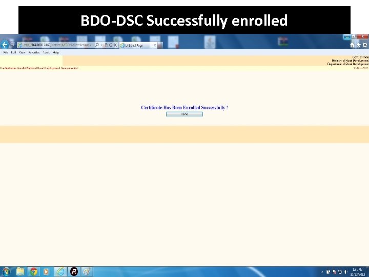 BDO-DSC Successfully enrolled 