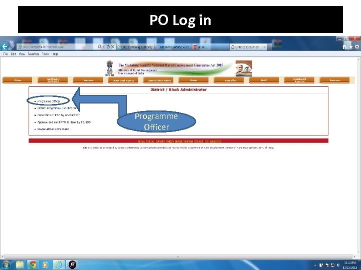 PO Log in Programme Officer 