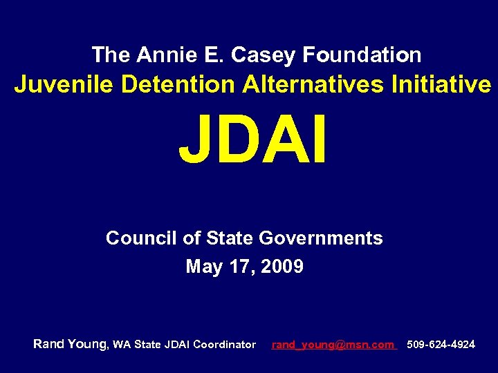 The Annie E Casey Foundation Juvenile Detention Alternatives 2644