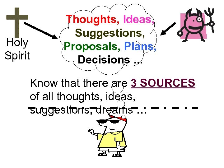 Holy Spirit Thoughts, Ideas, Suggestions, Proposals, Plans, Decisions. . . Know that there are