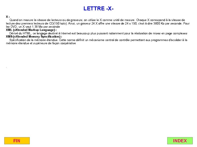 LETTRE -XX : Quand on mesure la vitesse de lecteurs ou de graveurs, on