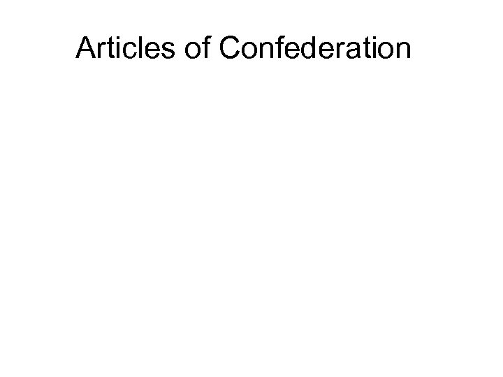 Articles of Confederation 