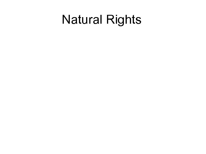 Natural Rights 