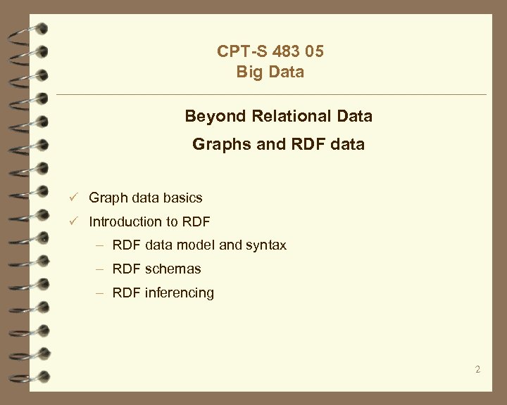 Cpt S 415 Big Data Yinghui Wu Eme B