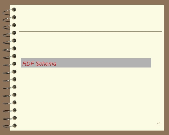 RDF Schema 26 