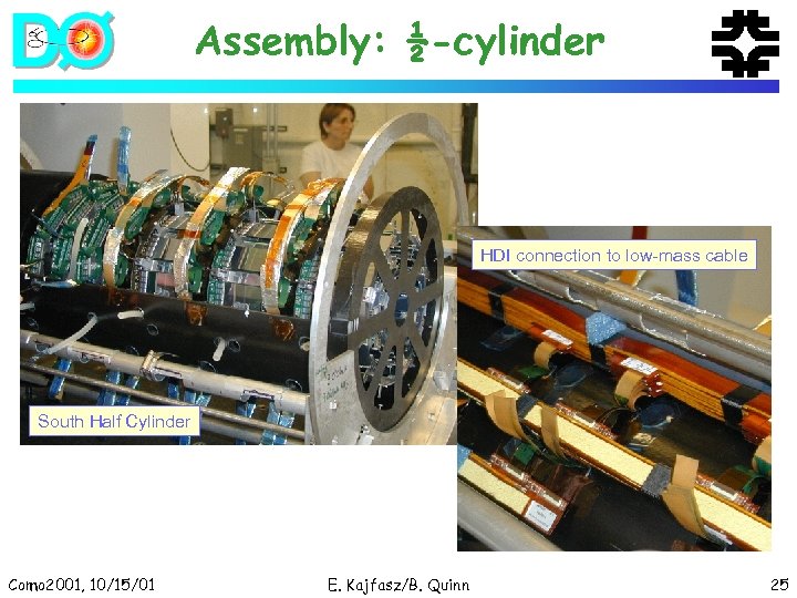 Assembly: ½-cylinder HDI connection to low-mass cable South Half Cylinder Como 2001, 10/15/01 E.