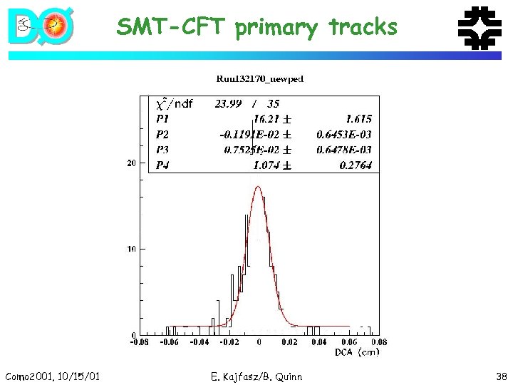 SMT-CFT primary tracks Como 2001, 10/15/01 E. Kajfasz/B. Quinn 38 