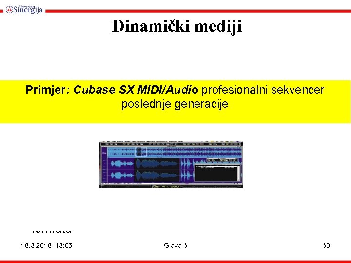 Dinamički mediji • Sintesajzer: sintetiše tonove na osnovu matematičkih formula • Sempler: konvertuje kontinualne